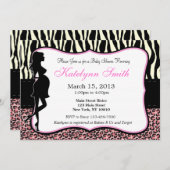 Leopard und Zebra Print Baby Shower Einladung (Vorne/Hinten)