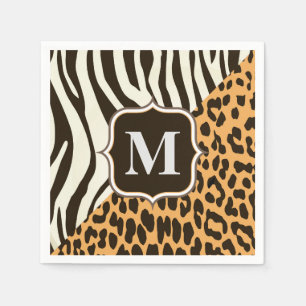 Leopard und Zebra Serviette