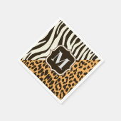Leopard und Zebra Serviette (Ecke)