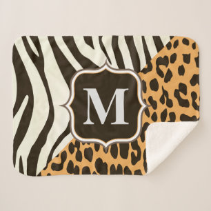 Leopard und Zebra Sherpadecke
