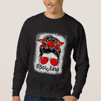 Leopard-Unordentlicher-Dutt-Mama-Muttertags-Bowlin Sweatshirt