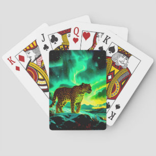 Leopard unter dem Nordlicht Spielkarten