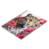 Leopard unter den Blume | Notebook Notizblock (Linke Seite)