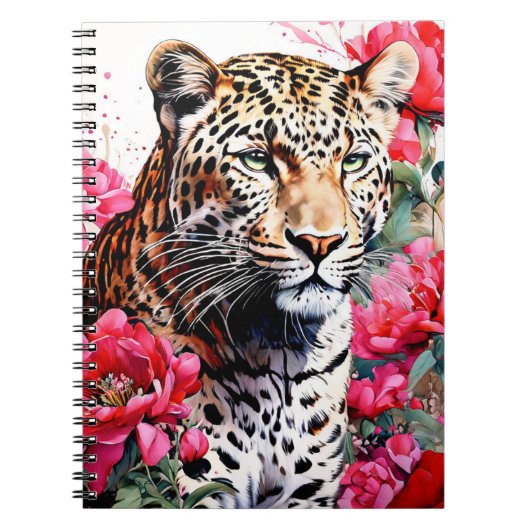 Leopard unter den Blume | Notebook Notizblock (Vorderseite)