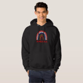 Leopard US-Flagge Amerika Regenbogen 4. Juli Ameri Hoodie (Vorne ganz)