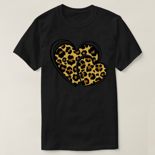 Leopard Valentine Day Cheetah Graphic Hearts Premi T-Shirt (Design vorne)