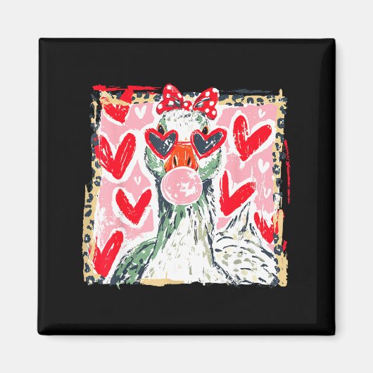 Leopard Valentine's Day Goose Cute Animal Couple M Magnet (Vorne)