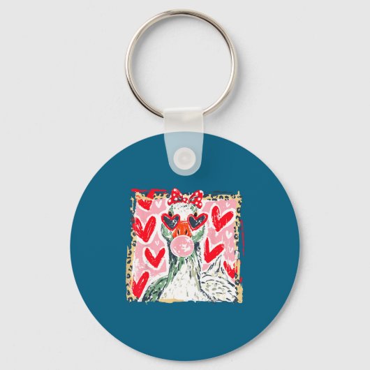 Leopard Valentine's Day Goose Cute Animal Couple M Schlüsselanhänger (Vorderseite)