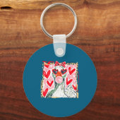 Leopard Valentine's Day Goose Cute Animal Couple M Schlüsselanhänger (Vorderseite)