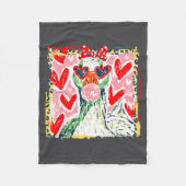 Leopard Valentine's Day Goose Funny Cute Goose Hun Fleecedecke (Vorderseite)