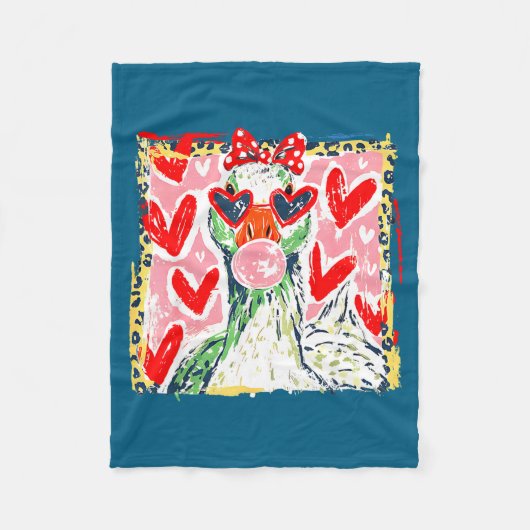 Leopard Valentine's Day Goose Funny Cute Goose Hun Fleecedecke (Vorderseite)