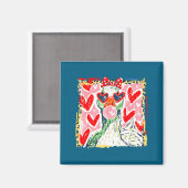 Leopard Valentine's Day Goose Funny Cute Goose Hun Magnet (Vorderseite/Rückseite)