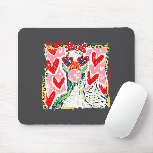 Leopard Valentine's Day Goose Funny Cute Goose Hun Mousepad (Mit Mouse)