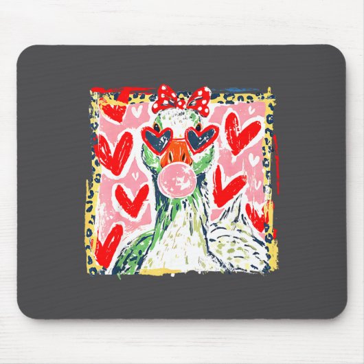 Leopard Valentine's Day Goose Funny Cute Goose Hun Mousepad (Vorne)