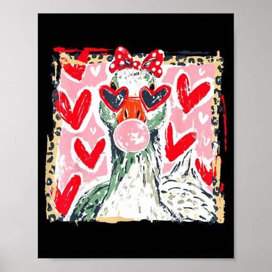 Leopard Valentinstag Gans Süßes Tier Paar Ma Poster (Vorne)
