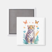 Leopard Vector Butterfly Adorable Fun Animal Magnet (Vorderseite/Rückseite)