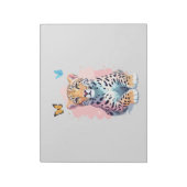 Leopard Vector Butterfly Adorable Fun Animal Notizblock (Rotiert)