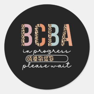 Leopard Verhaltensanalyst BCBA im Zug Runder Aufkleber