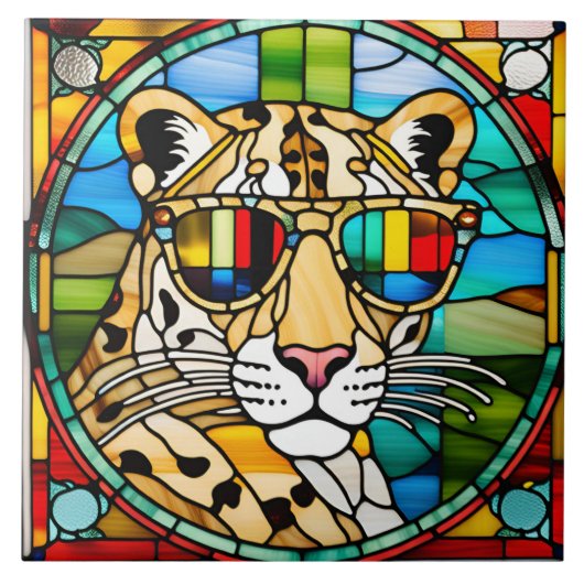 Leopard verklebte Glasdekorationsfolie Fliese (Vorderseite)