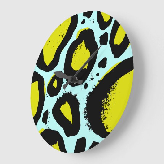 Leopard Vibrance: farbenfrohe wilde Texturen. Große Wanduhr (Winkel)