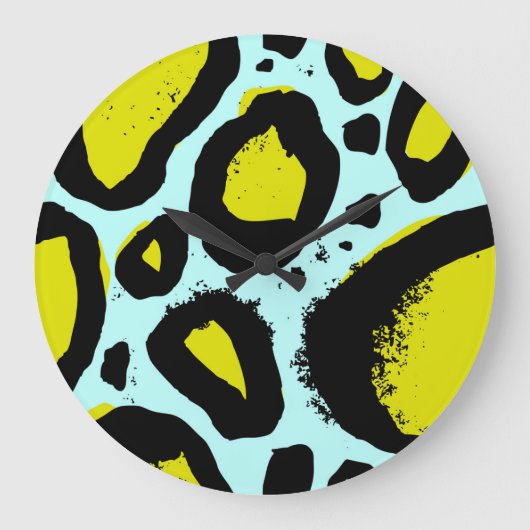 Leopard Vibrance: farbenfrohe wilde Texturen. Große Wanduhr (Vorderseite)