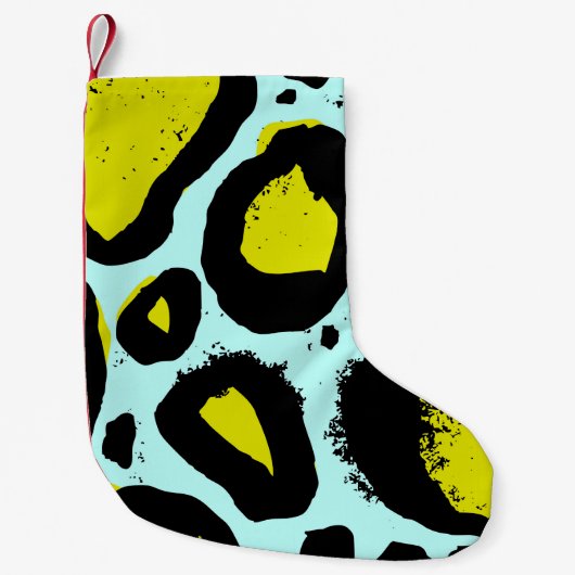 Leopard Vibrance: farbenfrohe wilde Texturen. Kleiner Weihnachtsstrumpf (Vorderseite)