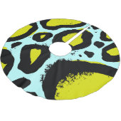 Leopard Vibrance: farbenfrohe wilde Texturen. Polyester Weihnachtsbaumdecke (Schrägansicht)