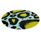 Leopard Vibrance: farbenfrohe wilde Texturen. Schneidebrett (Ecke)