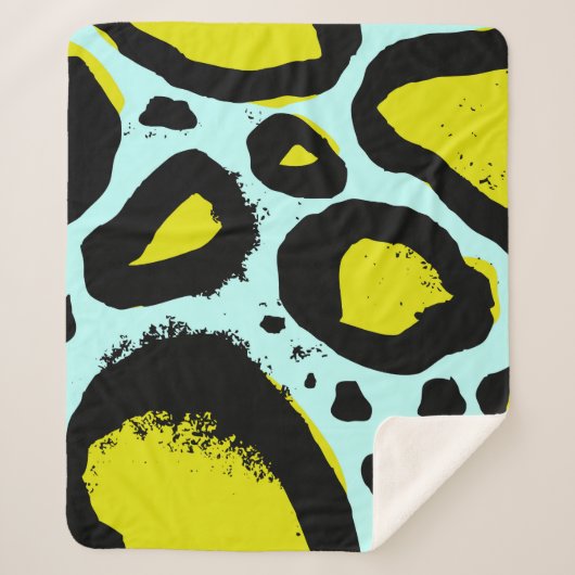 Leopard Vibrance: farbenfrohe wilde Texturen. Sherpadecke (Vorderseite)