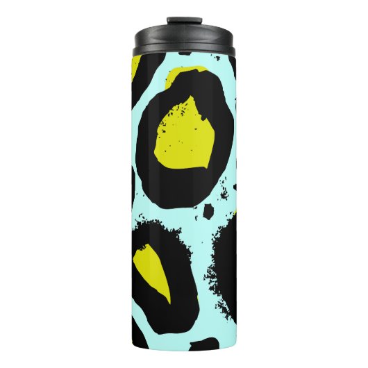Leopard Vibrance: farbenfrohe wilde Texturen. Thermosbecher (Vorderseite)