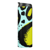 Leopard Vibrance: farbenfrohe wilde Texturen. Thermosbecher (Nach rechts gedreht)