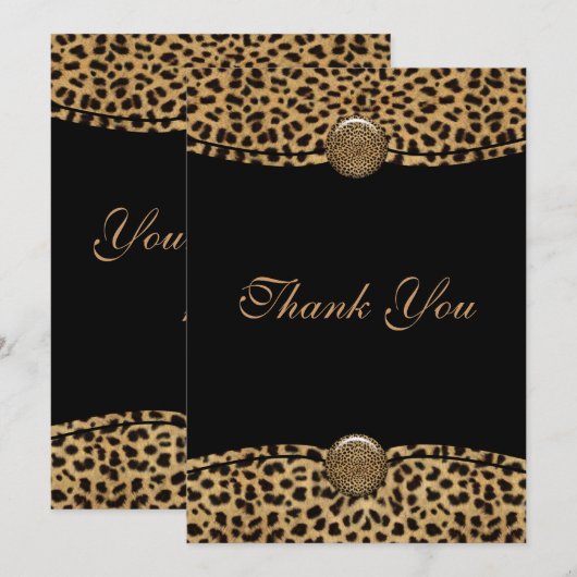 Leopard Vielen Dank Dankeskarte (Vorne/Hinten)