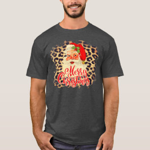 Leopard Vintag 70er Santa Merry Christmas Santa Cl T-Shirt