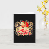 Leopard Vintag Santa Merry Weihnachtsmann Karte (Gelbe Blume)