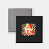 Leopard Vintag Santa Merry Weihnachtsmann Magnet (Vorderseite/Rückseite)