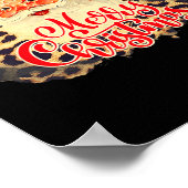 Leopard Vintag Santa Merry Weihnachtsmann Poster (Ecke)