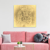 Leopard Vintag Wrapped Canvas Leinwanddruck (Insitu (Wohnzimmer))