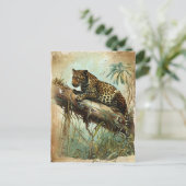 Leopard Vintage Postkarte (Stehend Vorderseite)