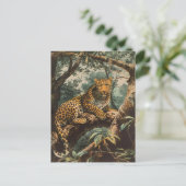 Leopard Vintage Postkarte (Stehend Vorderseite)