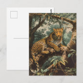 Leopard Vintage Postkarte (Vorne/Hinten)