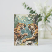 Leopard Vintage Postkarte (Stehend Vorderseite)