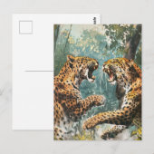 Leopard Vintage Postkarte (Vorne/Hinten)