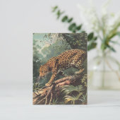 Leopard Vintage  Postkarte (Stehend Vorderseite)