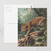 Leopard Vintage  Postkarte (Vorne/Hinten)