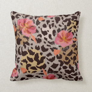 Leopard Vintage Retro Schick Doppeltes Rosa Kissen