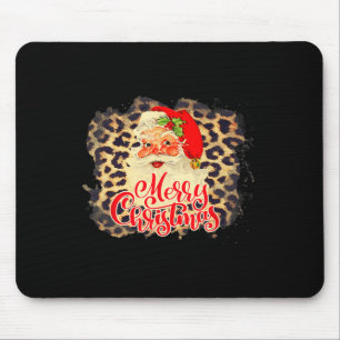 Leopard Vintage Santa Frohe Weihnachten Santa Clau Mousepad