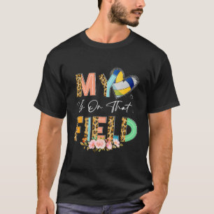 Leopard Volleyball Mama mein Herz ist auf diesem F T-Shirt