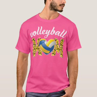 Leopard Volleyball Mama Shirt Ball Mama Mutter Fra