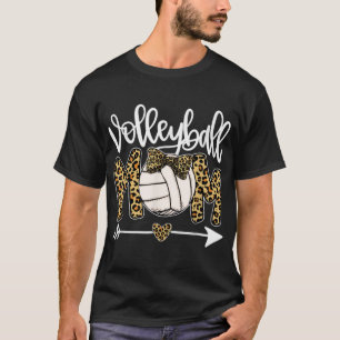 Leopard Volleyball Mama Spaß Ball Mama Muttertag G T-Shirt