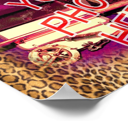 Leopard-Vorlagenrahmen Poster (Ecke)